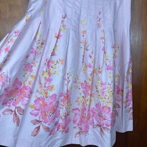Bandolino Pink Floral A-Line Skirt 100% cotton 4P